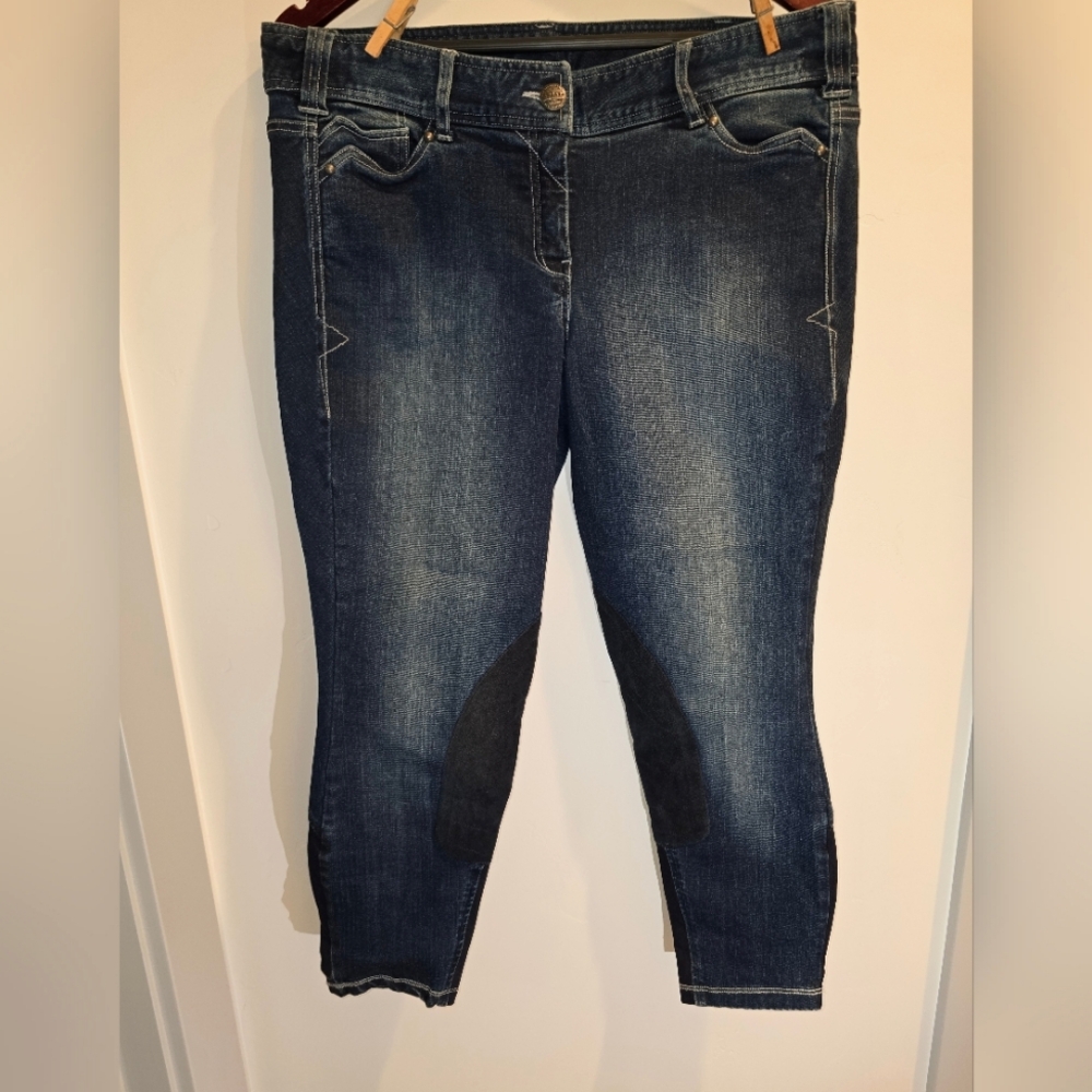 Ariat Equestrian Denim Knee Patch Breech Capris